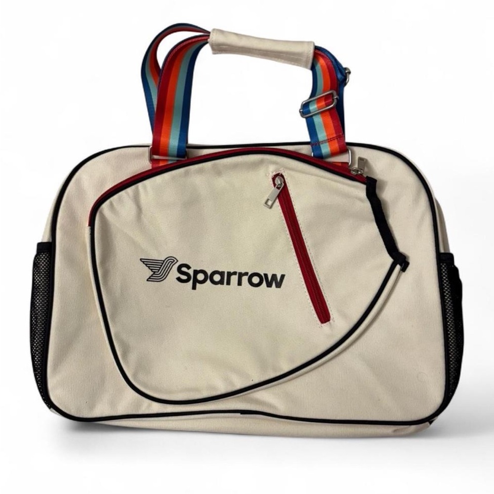 Sparrow Cream Pickle Ball Bag with Colorful Straps